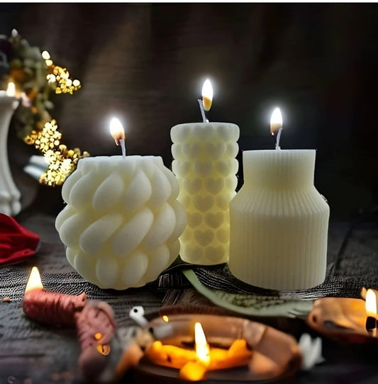 Dekoratif 3lü Mum Seti