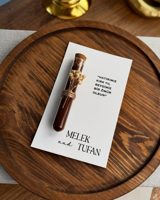 Cipso Çiçek Detaylı Fanus İçinde Türk Kahvesi – Kişiye Özel El Yapımı Hediyelik | Erse Home