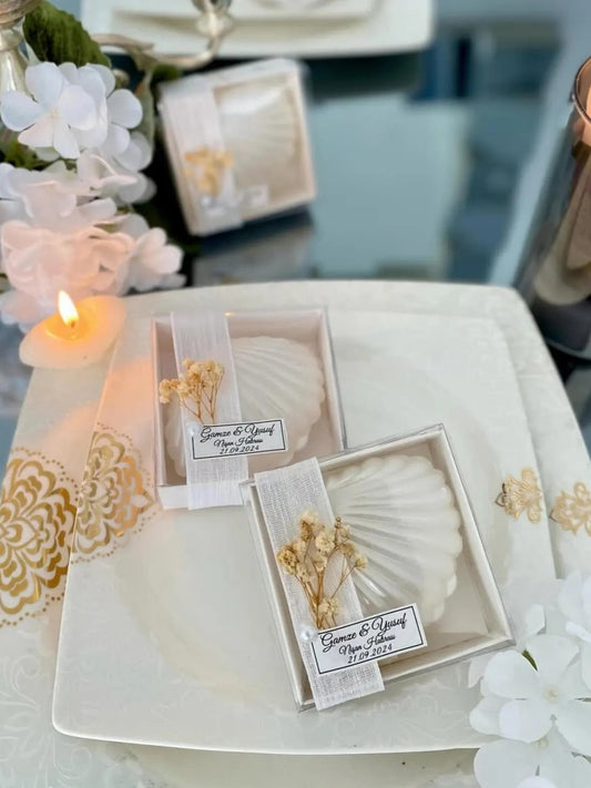 Kraft Kutu İçinde İstiridye Mum – Özel Gün Hediyelik Mum | Erse Home