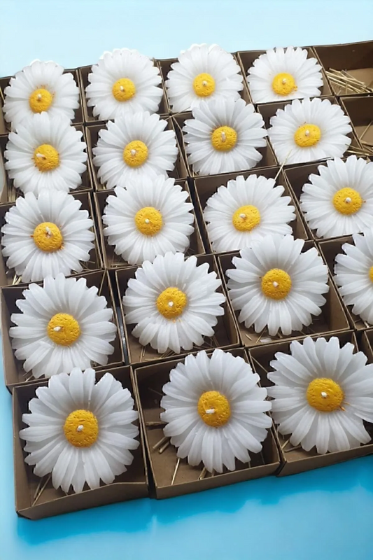 Kraft Kutu İçinde Papatya Çiçeği Mum