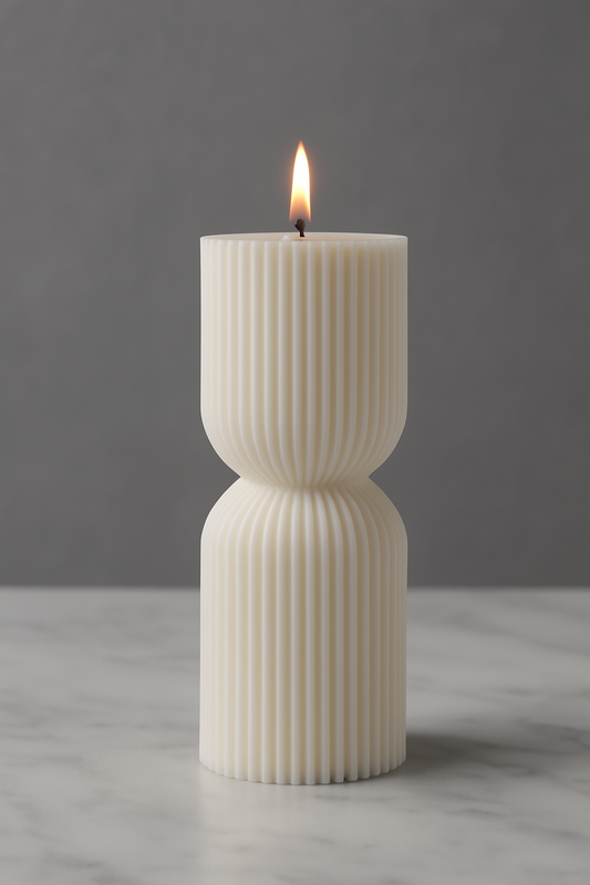 Modern Tasarım Kabartmalı Silindir Mum