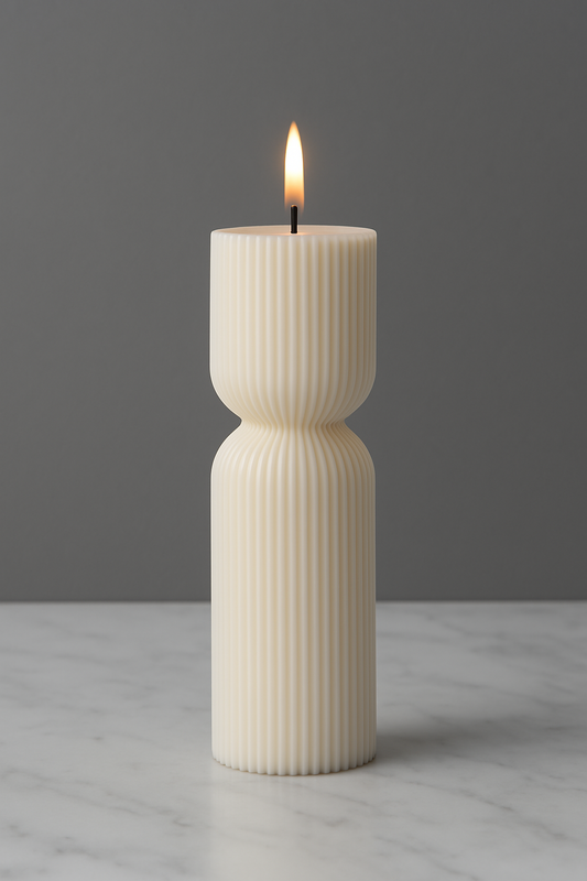 Modern Tasarım Kabartmalı Uzun Silindir Mum