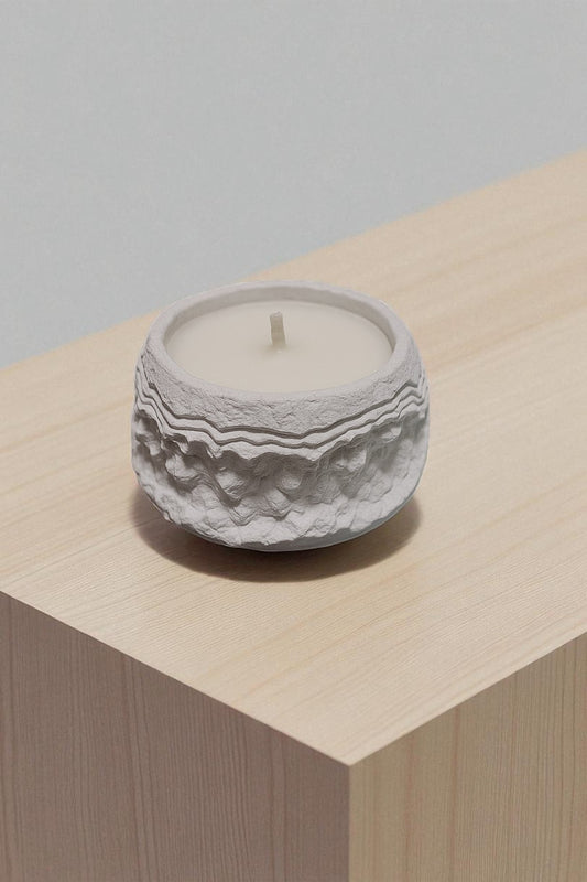 Dekoratif Desenli Beton Kapta El Yapımı Mum | Erse Home