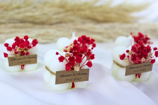 Kişiye Özel Mini Bubble Mum – Renkli Cipsolu, Etiketli ve Jüt İpli Hediyelik