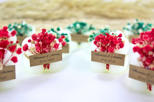 Kişiye Özel Mini Bubble Mum – Renkli Cipsolu, Etiketli ve Jüt İpli Hediyelik